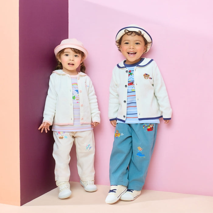 Marine Collection Sailor Collar Cotton Knit Cardigan