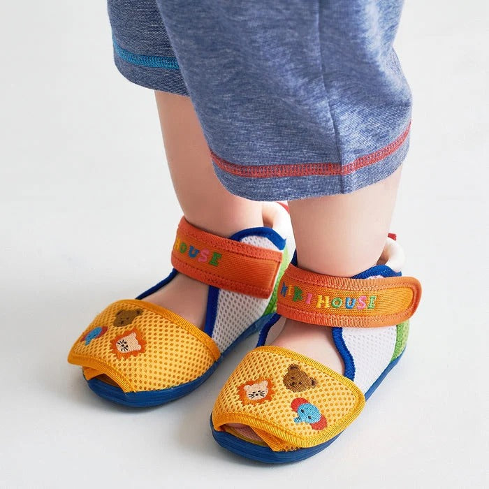 Classic MIKI HOUSE Bear Double Raschel Baby Sandals