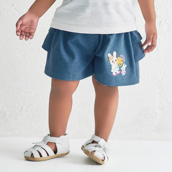 Water-Repellent Floral Frill Half Shorts