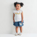 Water-Repellent Floral Frill Half Shorts