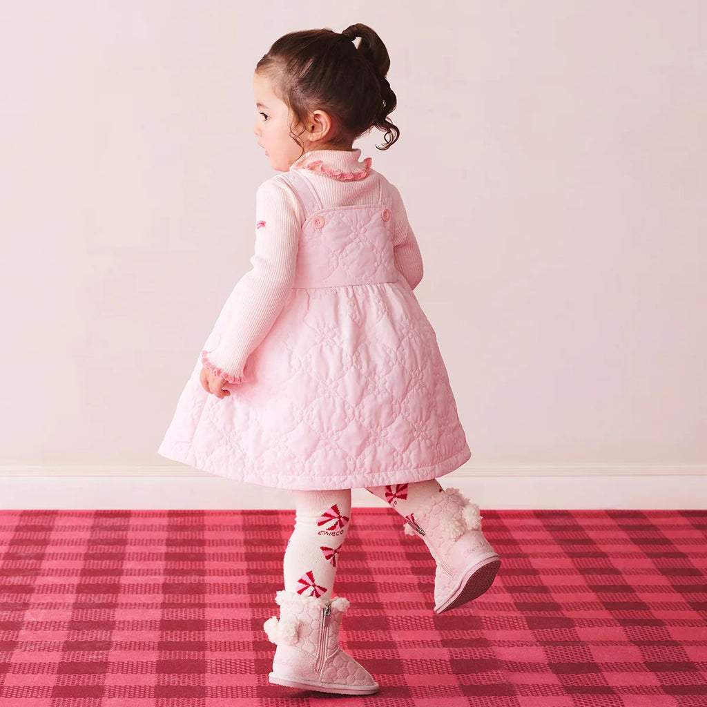 Flower Quilted Mouton Boots