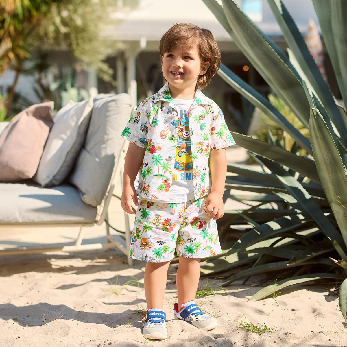 Tropical Pucchi & Palm Tree Aloha Shirt