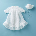 Newborn Year-Round Organdy Ceremony Dress Set (3-Piece)