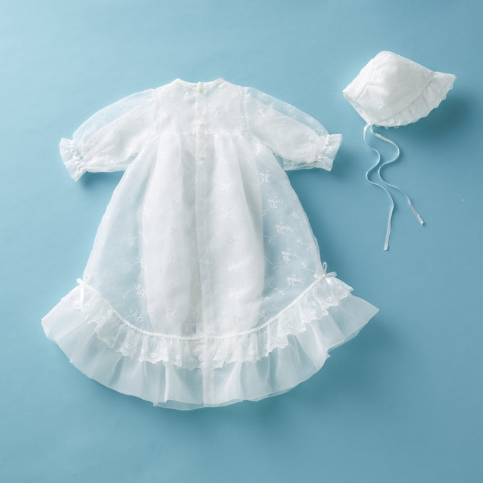 Newborn Year-Round Organdy Ceremony Dress Set (3-Piece)