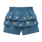 Water-Repellent Floral Frill Half Shorts