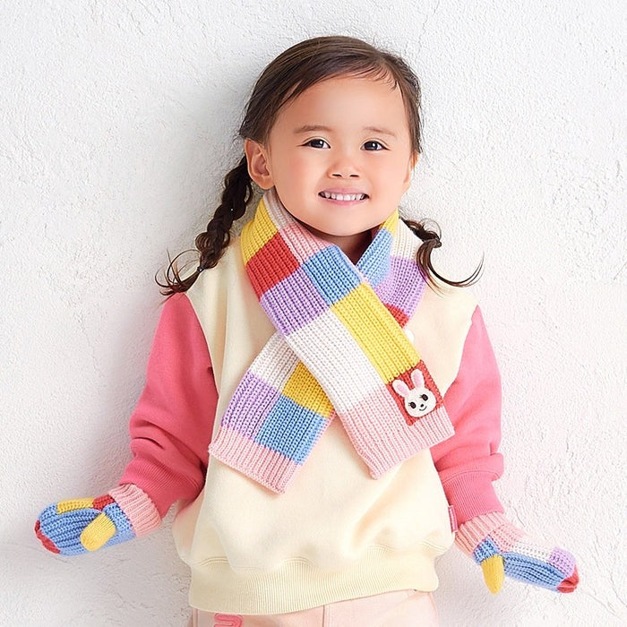 Usako Colour-Block Knit Scarf