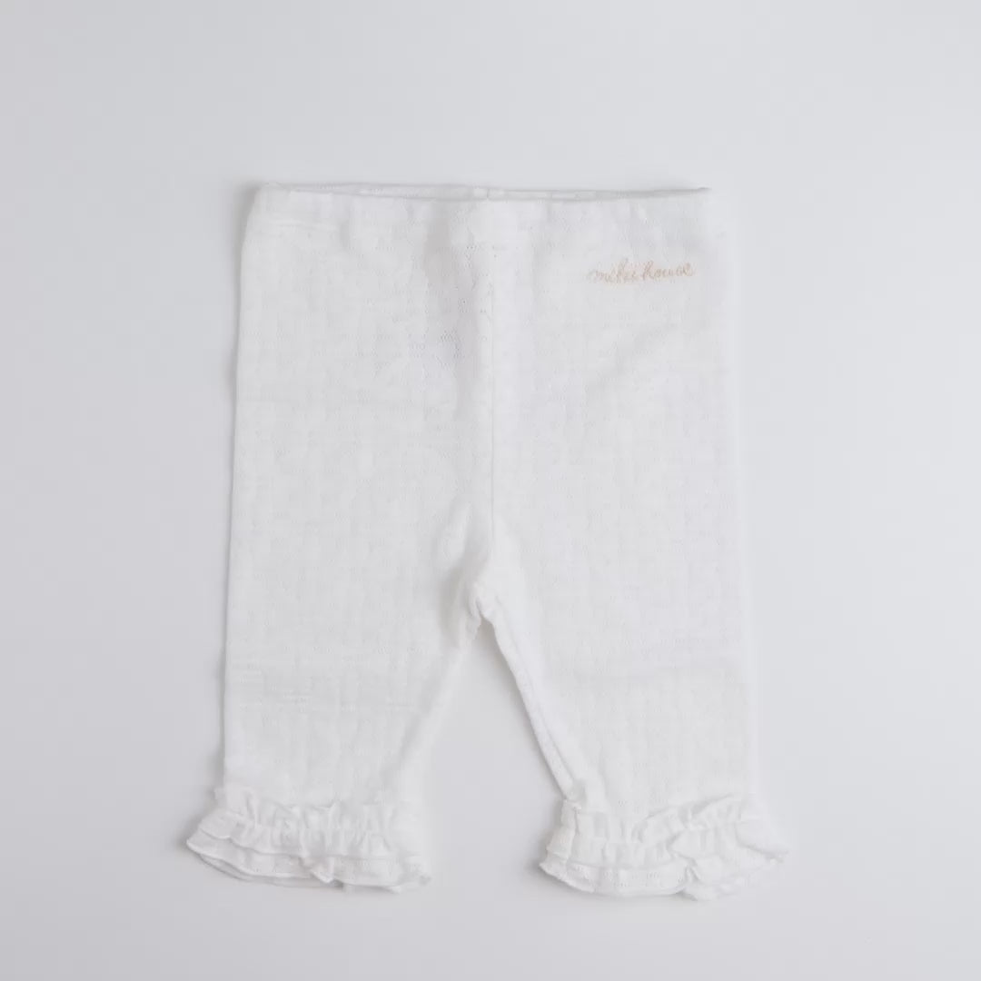 Airy Breeze Mesh Jacquard Ruffled Capris