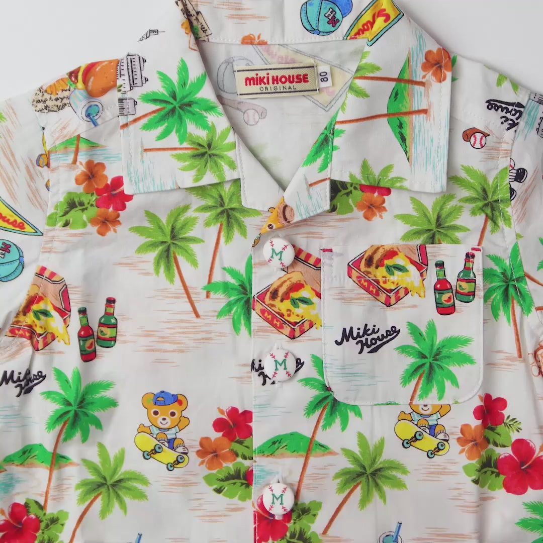 Tropical Pucchi & Palm Tree Aloha Shirt