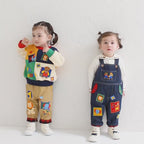 Friendly Animal Motif Trousers with Embroidery