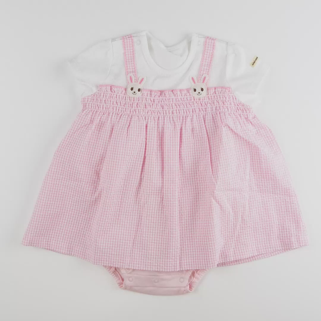 Usako Gingham Check Layered Shortall
