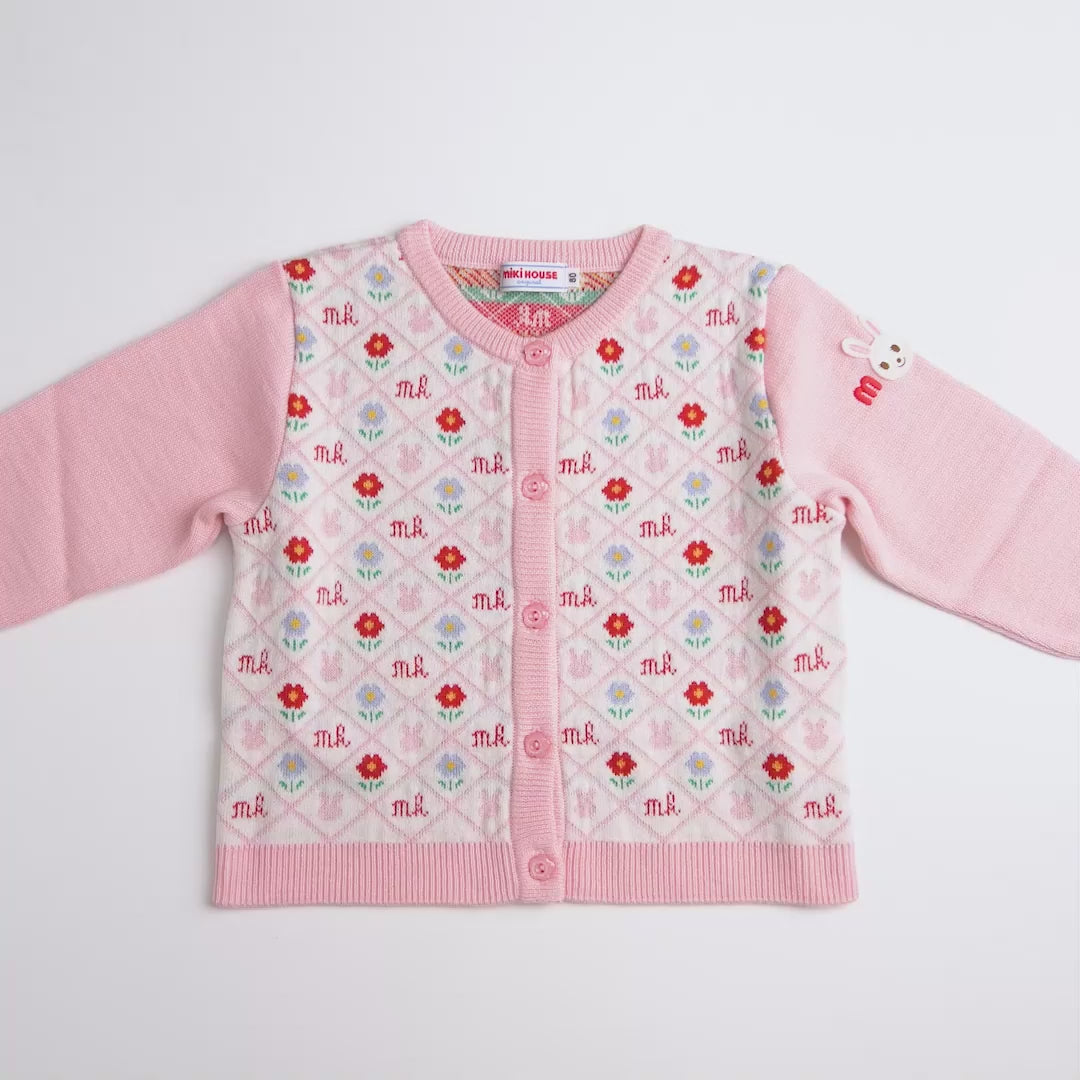 Rabbit & Flower Monogram Wool-Blend Cardigan