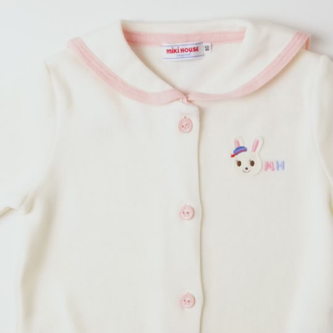 Marine Collection Sailor Collar Cotton Knit Cardigan