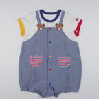 Short Overall-and-Tee Rompers