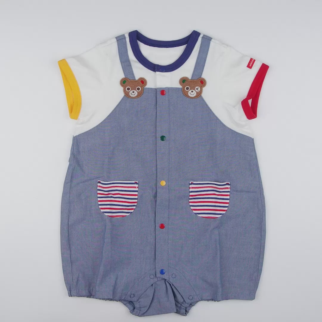 Short Overall-and-Tee Rompers