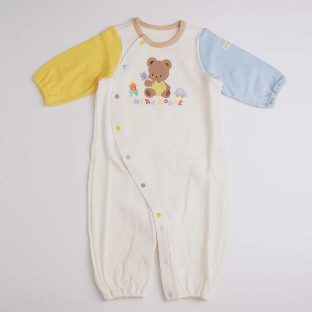 MIKI HOUSE Bear Convertible Newborn All-in-One
