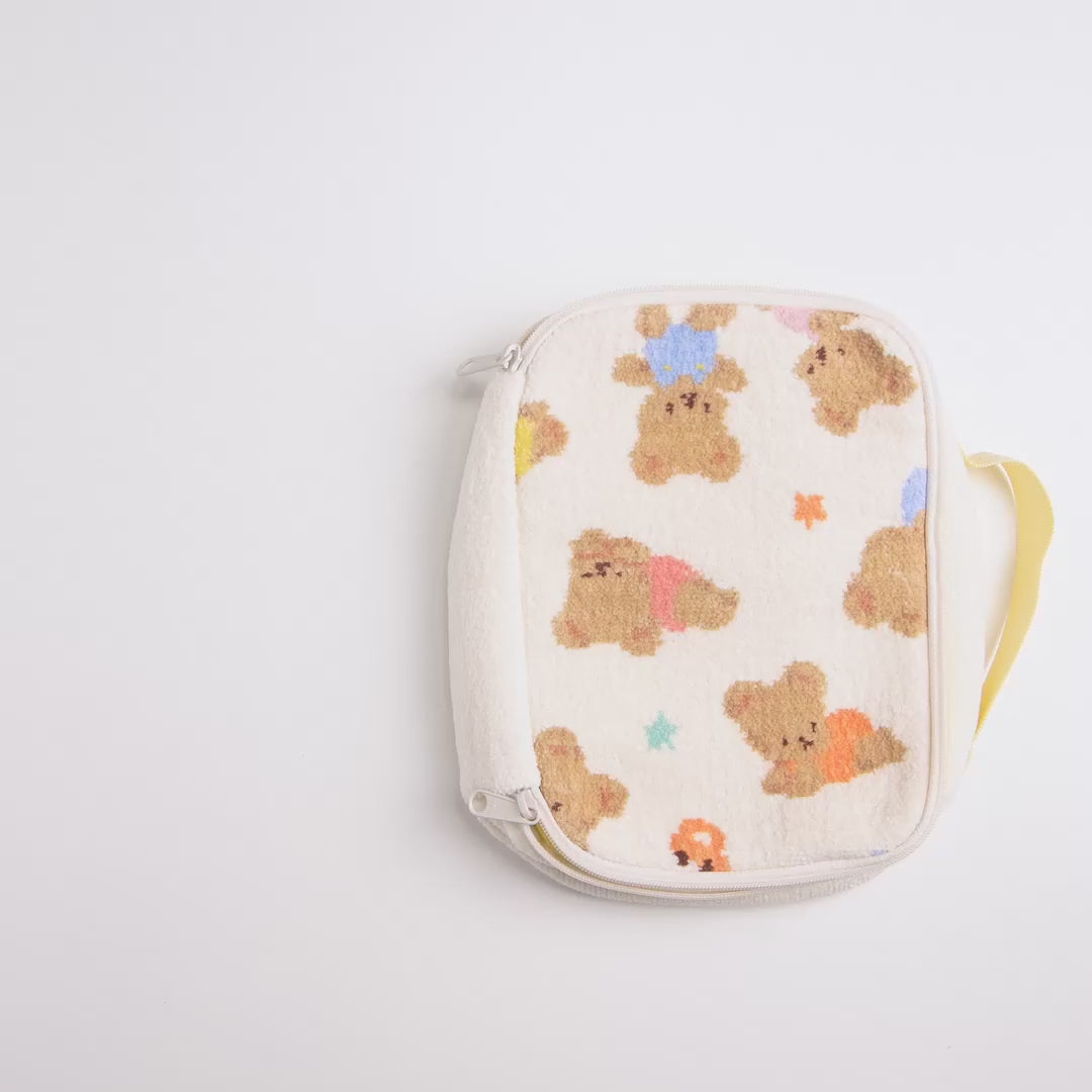 MIKI HOUSE Bear Chenille Nappy Pouch