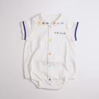 Sailor-Collar Short-Sleeved Baby Bodysuit