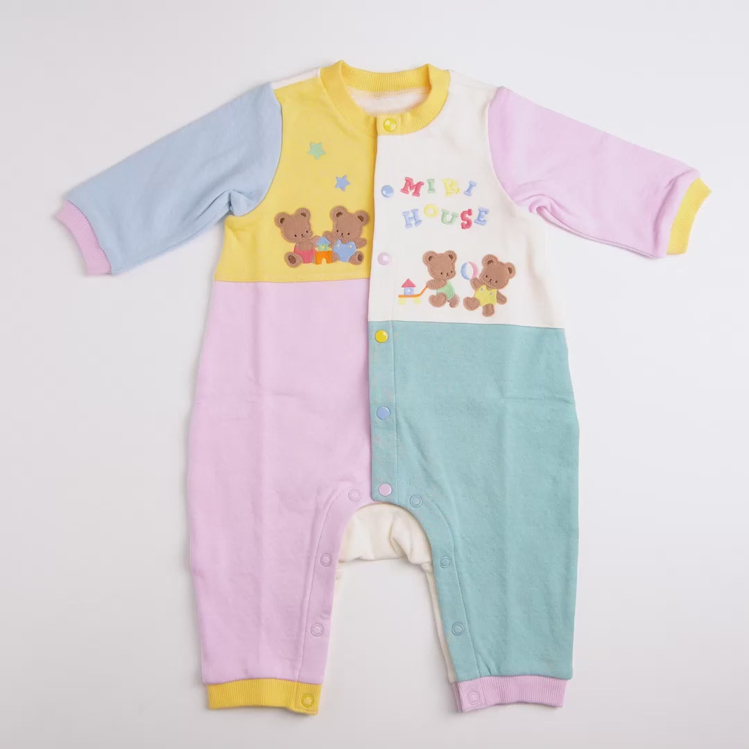 MIKI HOUSE Bear Double-Layer Cotton All-in-One
